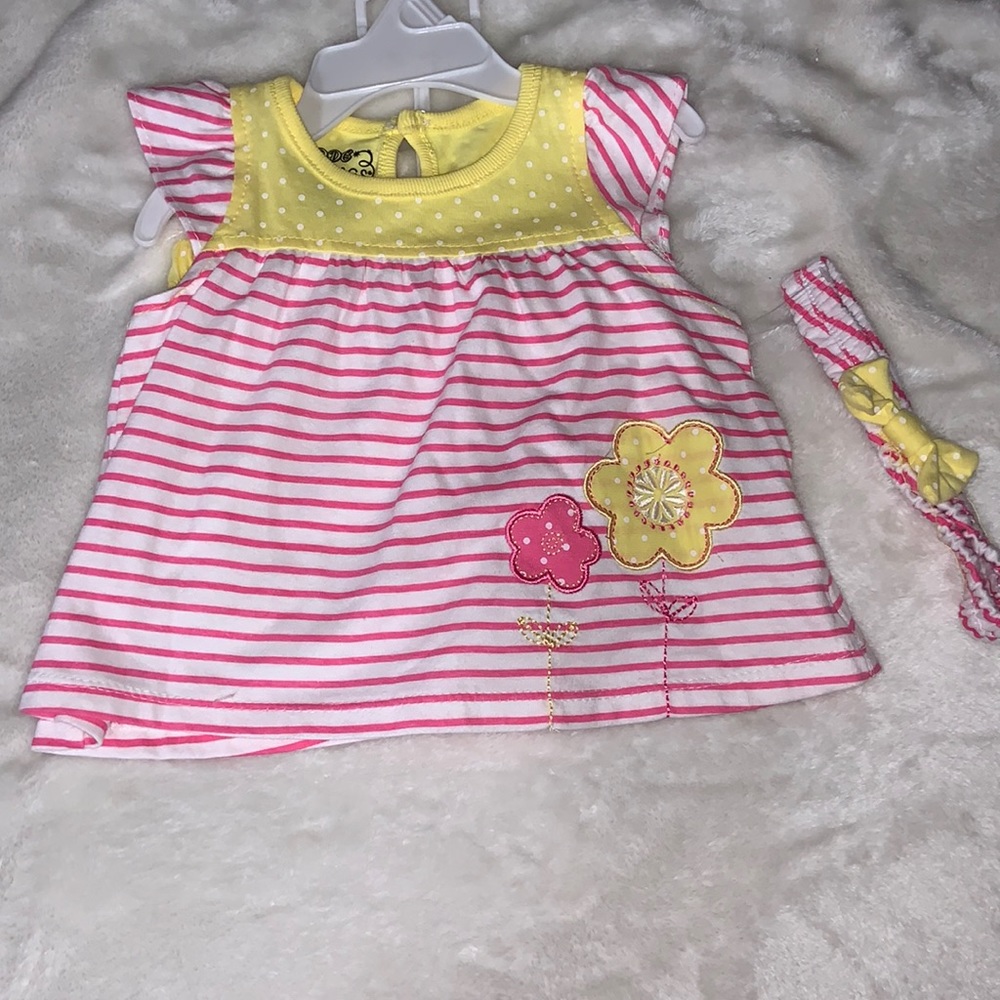 6/9 baby girl sundress w/bloomers & headband